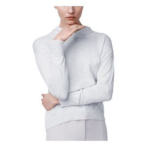 B NEW YORK Womens Light Blue Heather Long Sleeve Hoodie Top Size: L
